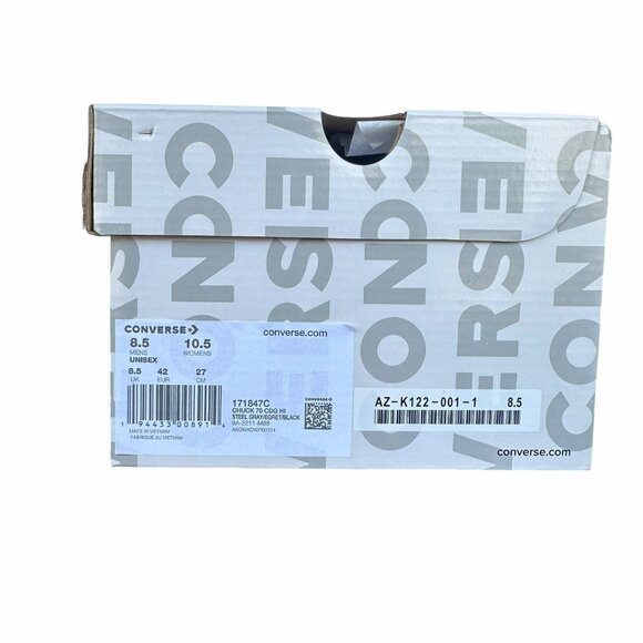 ✨Converse Chuck 70 HI Comme Des Garçons Play Sz 10.5 Women's Shoes Gray 171847C✨ - Picture 7 of 9